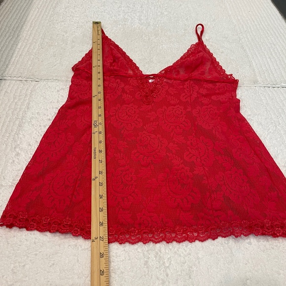 Vintage Victoria's Secret Cami Lace Top Women's Size L Red Floral - Picture 9 of 10